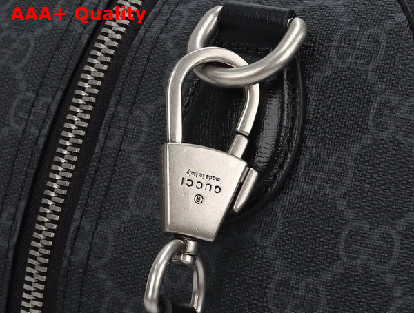 Gucci Duffle Bag with Interlocking G Black GG Supreme Canvas 696014 Replica