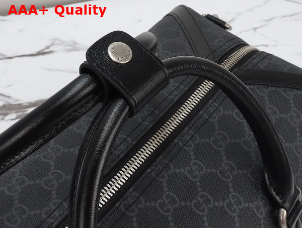 Gucci Duffle Bag with Interlocking G Black GG Supreme Canvas 696014 Replica