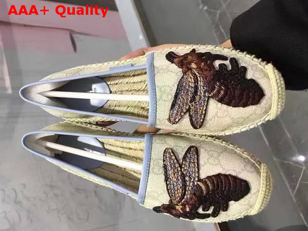 Gucci Embroidered Canvas Espadrille Beige Replica