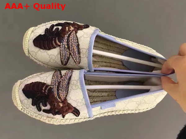 Gucci Embroidered Canvas Espadrille Beige Replica