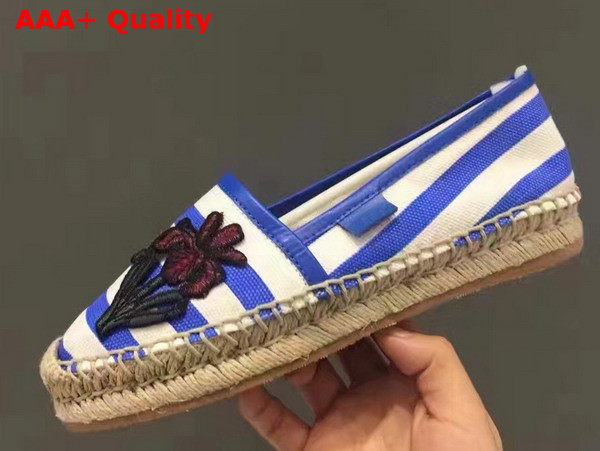 Gucci Embroidered Canvas Espadrille Blue Replica