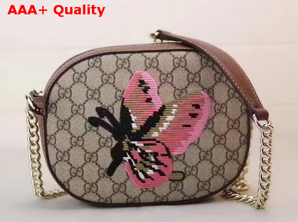 Gucci Embroidered GG Supreme Mini Chain Bag Replica