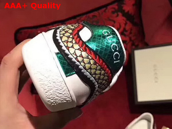 Gucci Embroidered Sneaker Dragon Embroidering White Calf Leather Replica