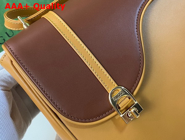 Gucci Equestrian Inspired Shoulder Bag in Cuir and Brown Leather 740988 Replica