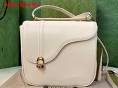 Gucci Equestrian Inspired Shoulder Bag in Off White Leather 740988 Replica