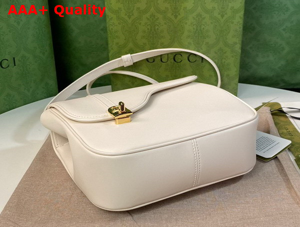 Gucci Equestrian Inspired Shoulder Bag in Off White Leather 740988 Replica