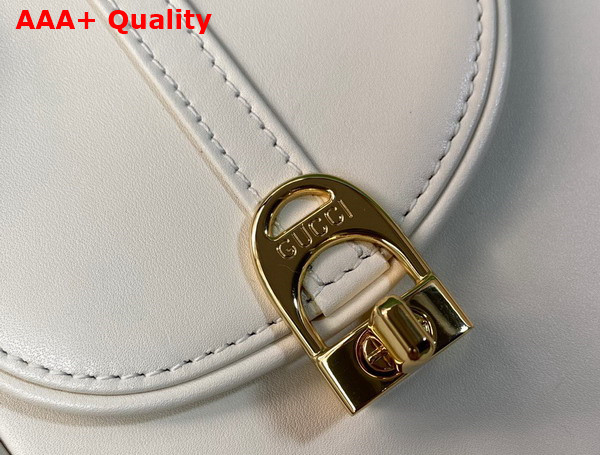 Gucci Equestrian Inspired Shoulder Bag in Off White Leather 740988 Replica