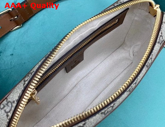 Gucci Fake Not Print Belt Bag Beige and Ebony GG Supreme Canvas 602695 Replica