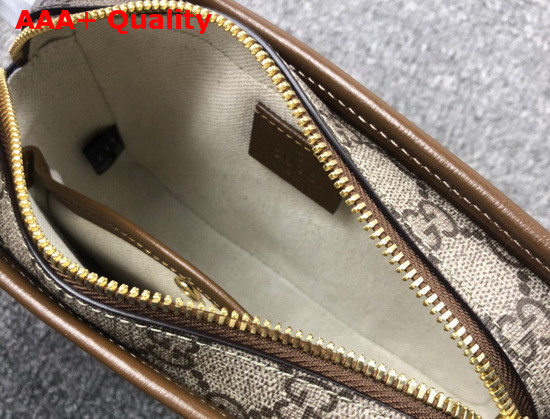 Gucci Fake Not Print Cosmetic Case Beige and Ebony GG Supreme Canvas 636243 Replica