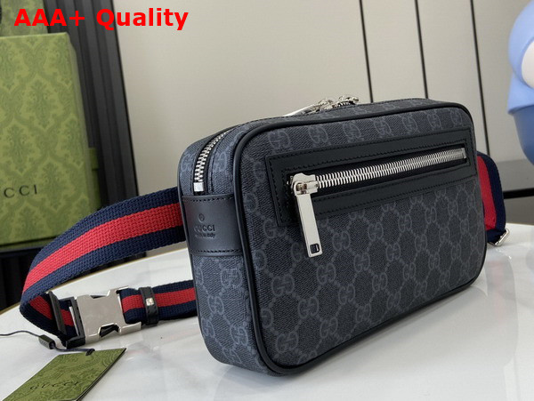 Gucci GG Belt Bag with Zip Pocket Black GG Supreme Canvas 792094 Replica