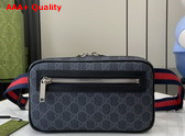 Gucci GG Belt Bag with Zip Pocket Black GG Supreme Canvas 792094 Replica