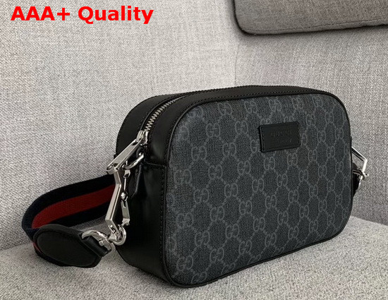 Gucci GG Black Shoulder Bag Black and Grey GG Supreme Canvas 574886 Replica