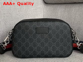 Gucci GG Black Shoulder Bag Black and Grey GG Supreme Canvas 574886 Replica