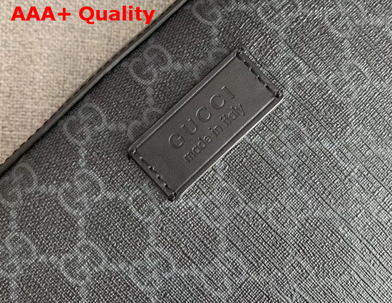 Gucci GG Black Shoulder Bag Black and Grey GG Supreme Canvas 574886 Replica