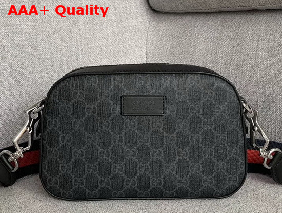 Gucci GG Black Shoulder Bag Black and Grey GG Supreme Canvas 574886 Replica