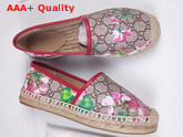 Gucci GG Blooms Espadrille Beige Ebony Blooms Print GG Supreme Canvas Replica