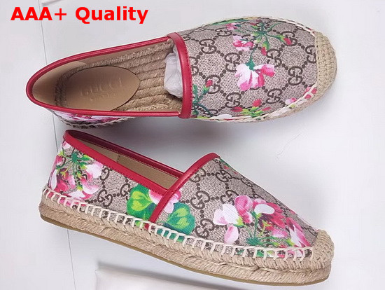 Gucci GG Blooms Espadrille Beige Ebony Blooms Print GG Supreme Canvas Replica