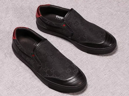 Gucci GG Canvas and Leather Slip On Sneaker Black