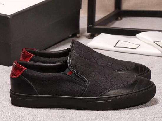 Gucci GG Canvas and Leather Slip On Sneaker Black