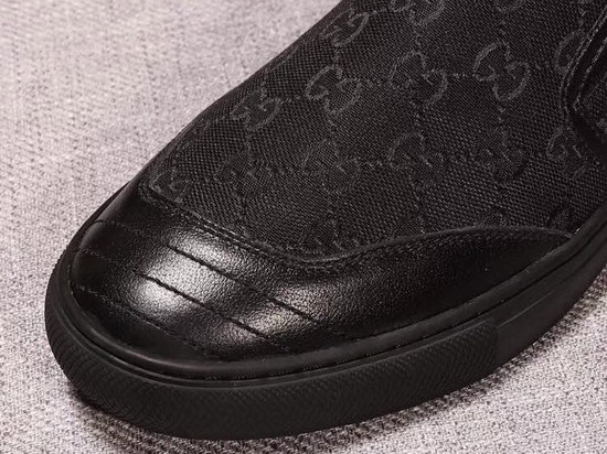 Gucci GG Canvas and Leather Slip On Sneaker Black