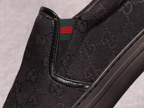 Gucci GG Canvas and Leather Slip On Sneaker Black