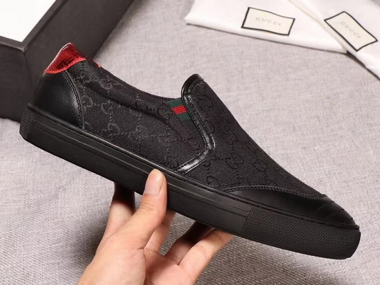 Gucci GG Canvas and Leather Slip On Sneaker Black