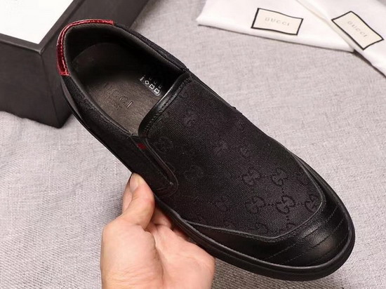 Gucci GG Canvas and Leather Slip On Sneaker Black