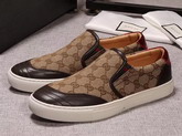 Gucci GG Canvas and Leather Slip On Sneaker Brown