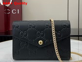 Gucci GG Chain Wallet in Black GG Leather 781555 Replica