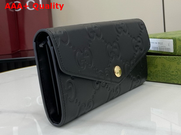 Gucci GG Continental Wallet in Black GG Leather 772791 Replica