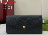 Gucci GG Continental Wallet in Black GG Leather 772791 Replica