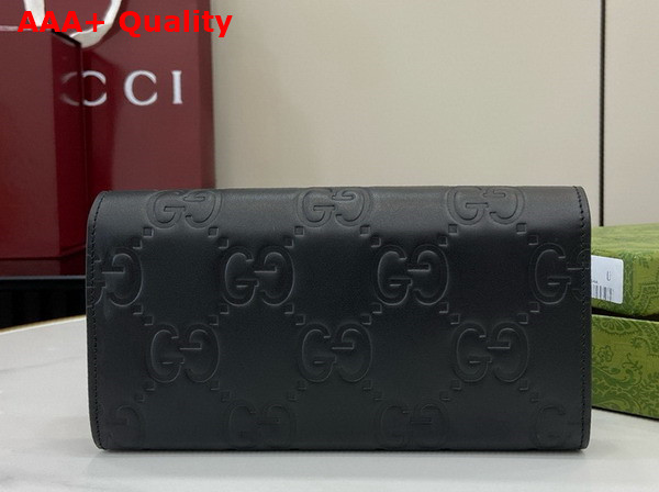 Gucci GG Continental Wallet in Black GG Leather 772791 Replica