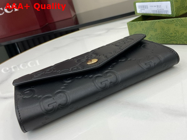 Gucci GG Continental Wallet in Black GG Leather 772791 Replica