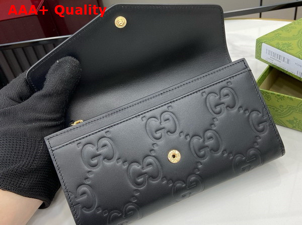 Gucci GG Continental Wallet in Black GG Leather 772791 Replica