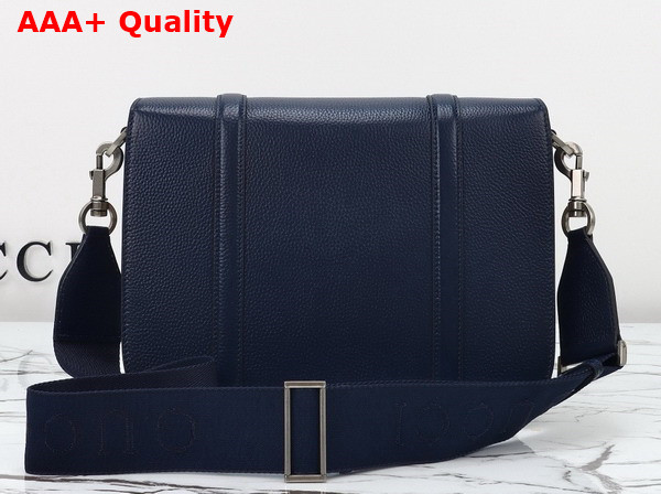 Gucci GG Crossbody Bag in Beige and Blue Original GG Canvas with Dark Blue Leather Trim 794872 Replica