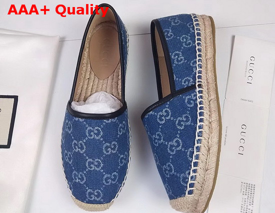 Gucci GG Denim Espadrille in Denim Blue Replica