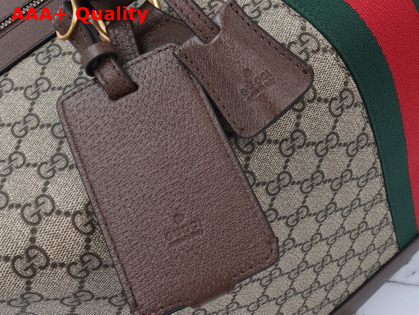 Gucci GG Duffle Bag in Beige and Ebony GG Supreme Canvas with Web 760228 Replica