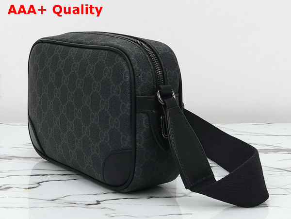 Gucci GG Emblem Embossed Super Mini Bag in Black New GG Monogram Coated Fabric 821216 Replica