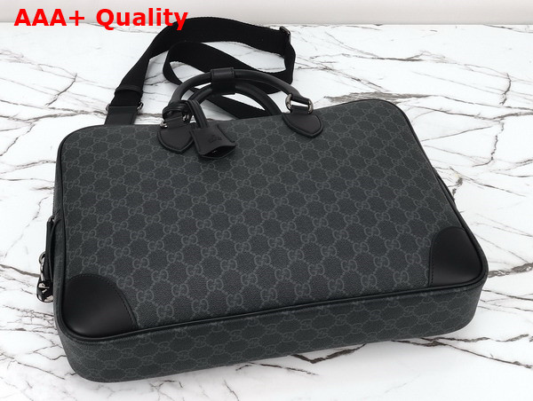 Gucci GG Emblem Medium Briefcase in Black New GG Monogram Coated Fabric 821149 Replica