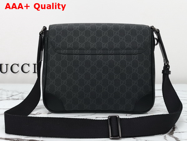 Gucci GG Emblem Medium Crossbody Bag in Black New GG Monogram Coated Fabric 821154 Replica