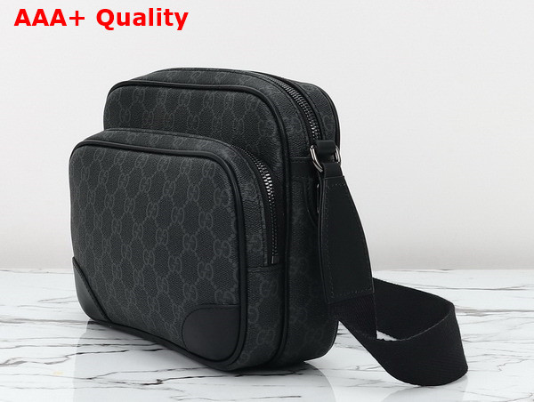 Gucci GG Emblem Medium Crossbody Bag in Black New GG Monogram Coated Fabric 821160 Replica