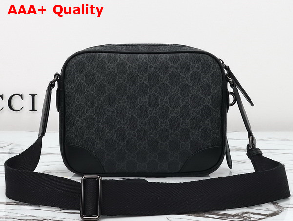 Gucci GG Emblem Medium Crossbody Bag in Black New GG Monogram Coated Fabric 821160 Replica