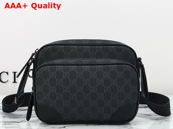 Gucci GG Emblem Medium Crossbody Bag in Black New GG Monogram Coated Fabric 821160 Replica