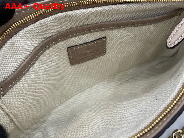 Gucci GG Emblem Medium Shoulder Bag in Taupe GG Grainy Leather 815277 Replica