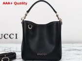 Gucci GG Emblem Mini Bucket Bag in Black Leather 815118 Replica