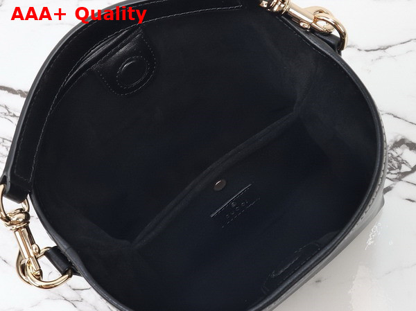 Gucci GG Emblem Mini Bucket Bag in Black Leather 815118 Replica