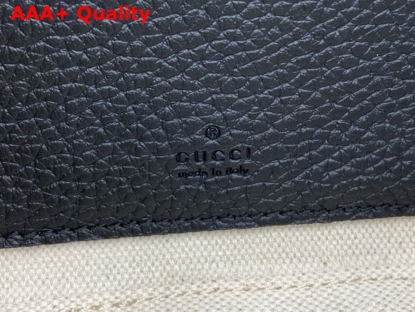 Gucci GG Emblem Super Mini Bag in Black GG Grainy Leather 815949 Replica