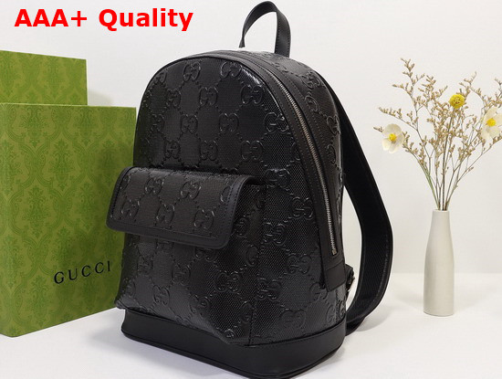 Gucci GG Embossed Backpack Black GG Embossed Leather 658579 Replica