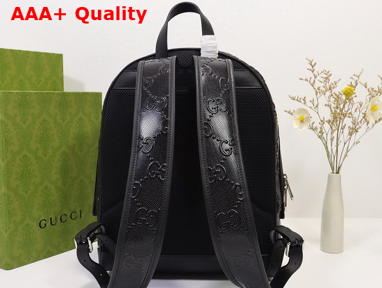 Gucci GG Embossed Backpack Black GG Embossed Leather 658579 Replica