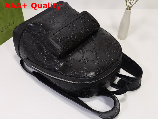 Gucci GG Embossed Backpack Black GG Embossed Leather 658579 Replica